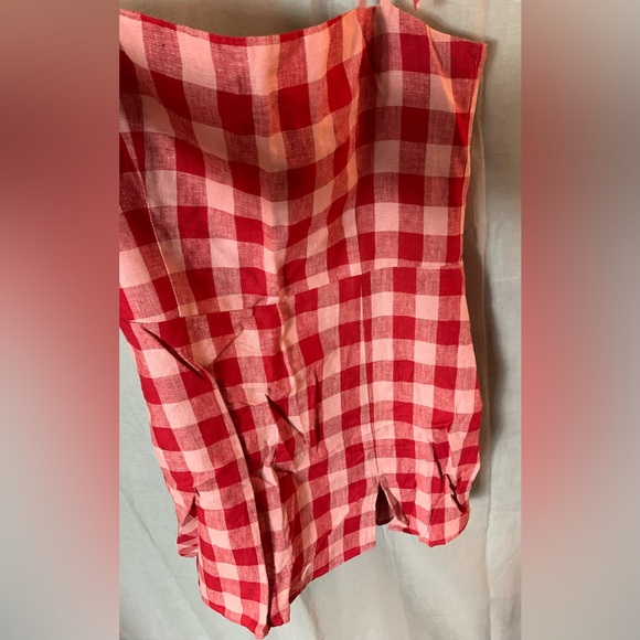 reformation • linda linen dress in concha check gingham plaid 12 - Picture 4 of 9